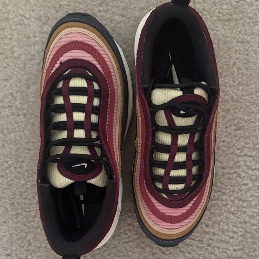 Nike Women's Sneakers - Burgundy, Pink, and Tan